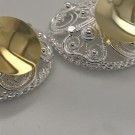 Filigranmaljer  løv,kvit/gylt thumbnail