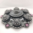 Bolesølje,stor oksidert med rosa sten thumbnail